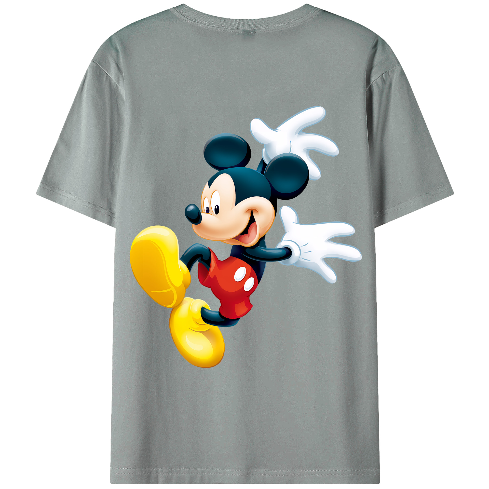 （画像用） ミッキーマウス Mickey Mouse 綿100％ メンズ半袖Tシャツ（バックプリント） 通気性